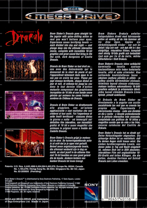 Bram Stoker's Dracula — box-2D-back (EU)