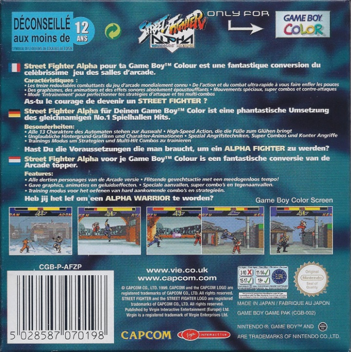 Street Fighter Alpha : Warriors' Dreams — box-2D-back (EU)