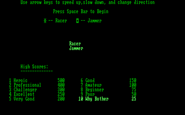 Racer Jammer — sstitle (WOR)