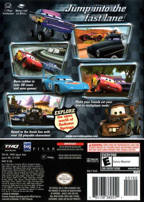 Disney-Pixar Cars — box-2D-back (US)