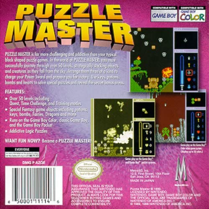 Puzzle Master — box-2D-back (US)