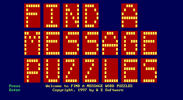 Find a Message Word Puzzles box art
