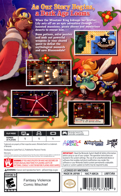 Blossom Tales II - The Minotaur Prince — box-2D-back (US)