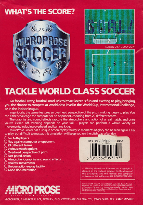 Microprose Soccer — box-2D-back (EU)