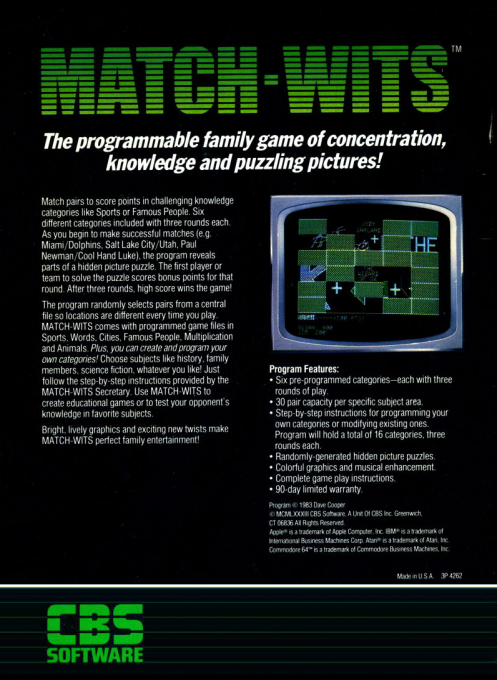 Match Wits — box-2D-back (US)