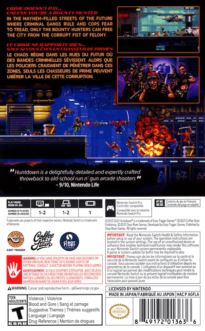 Huntdown — box-2D-back (US)