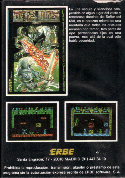 Tres Luces De Glaurung, Las — box-2D-back (SP)
