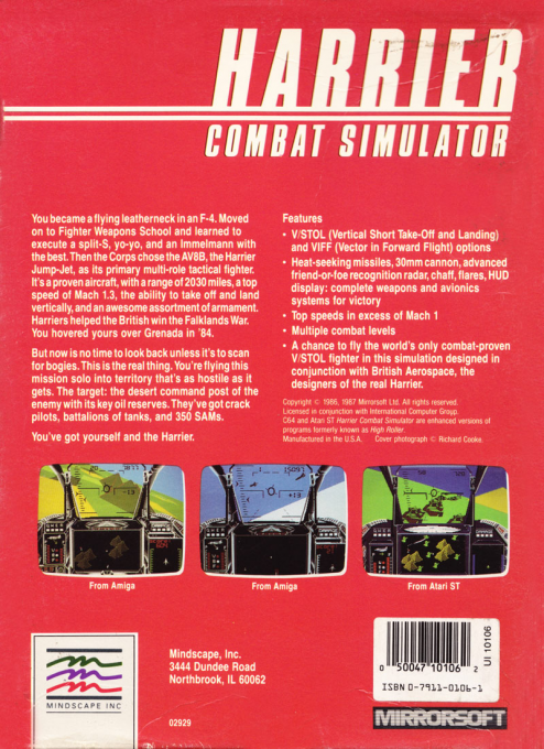Strike Force Harrier — box-2D-back (US)