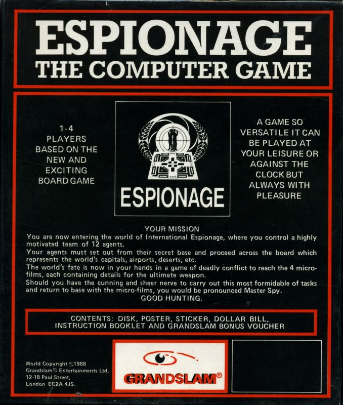 Espionage — box-2D-back (EU)