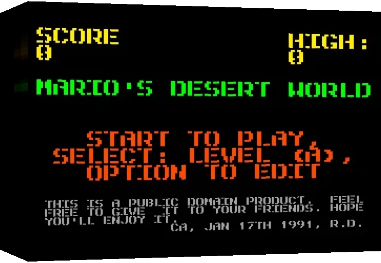 Mario's Desert World — box-3D (WOR)