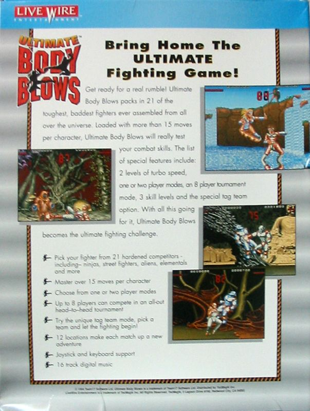 Ultimate Body Blows — box-2D-back (US)