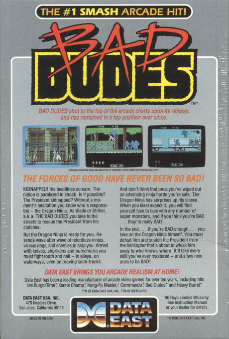 Bad Dudes Vs Dragon Ninja — box-2D-back (US)