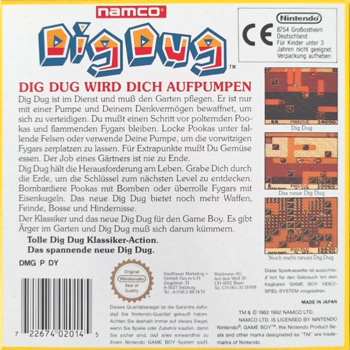 Dig Dug — box-2D-back (DE)