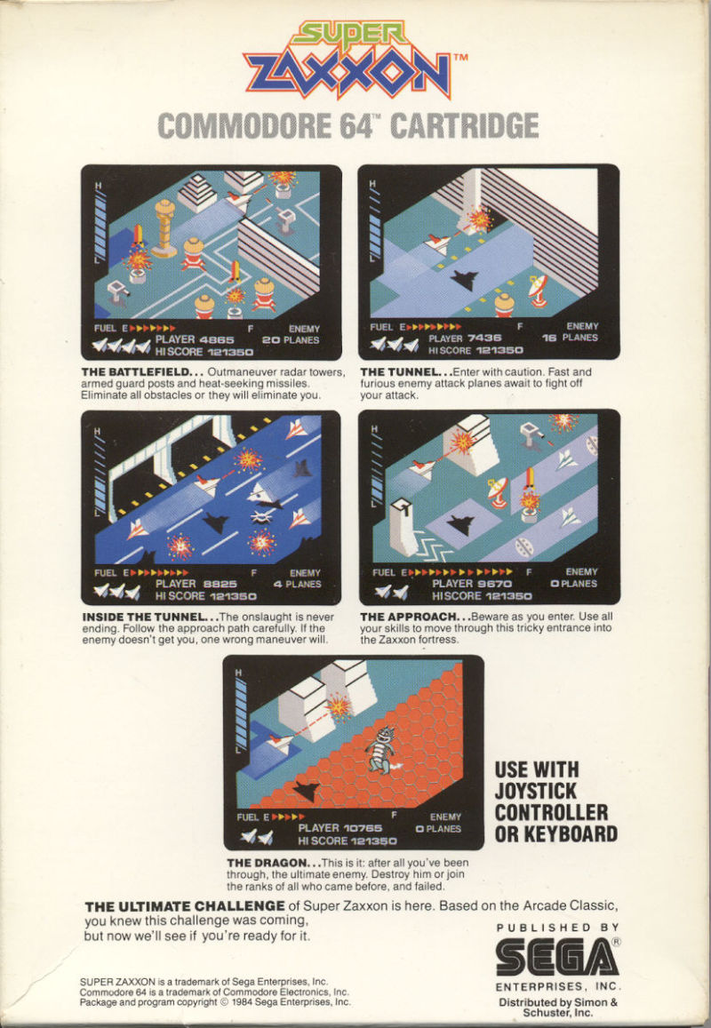 Super Zaxxon — box-2D-back (US)