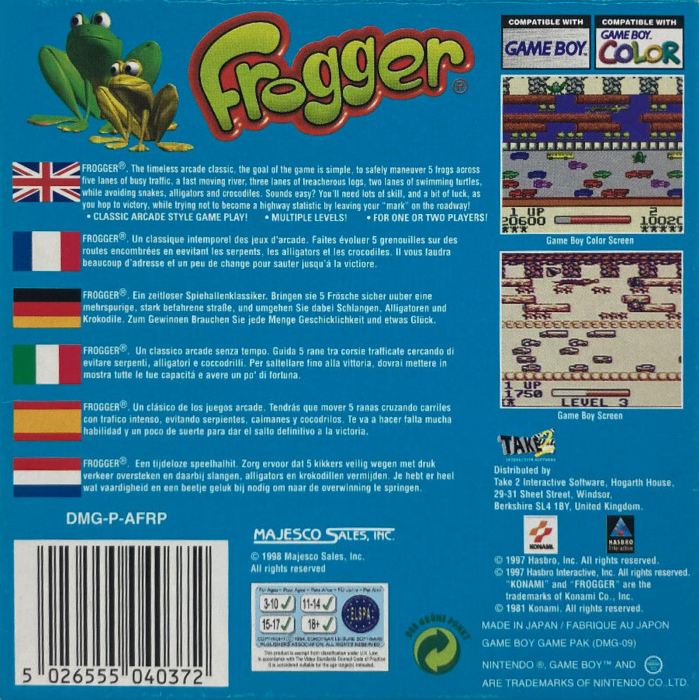 Frogger — box-2D-back (EU)