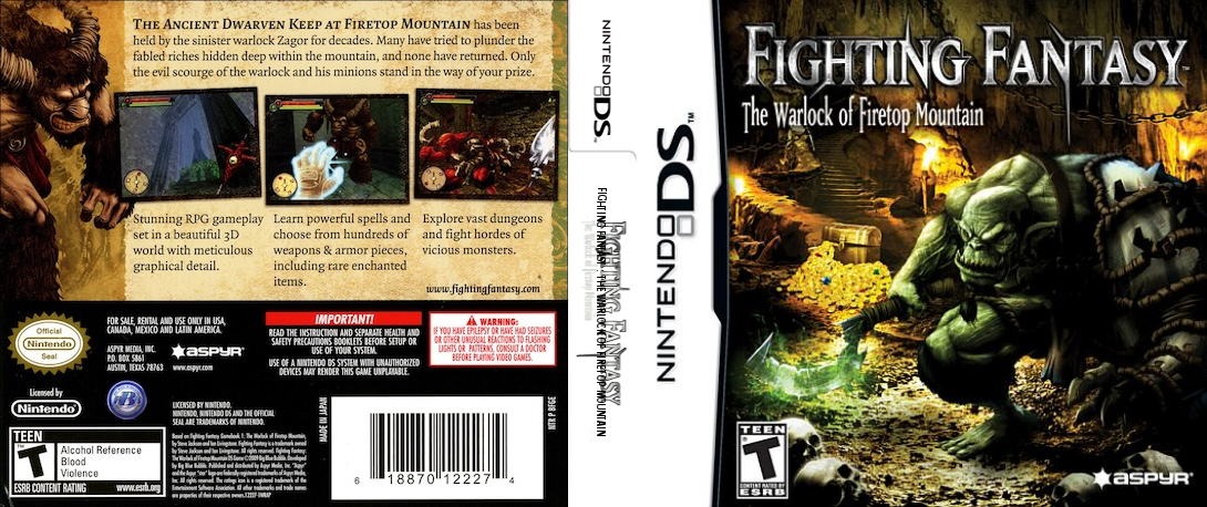 Fighting Fantasy - The Warlock of Firetop Mountain — box-texture (US)