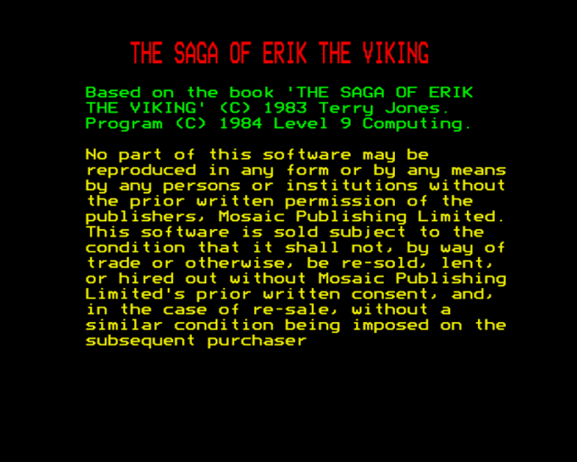 Saga of Erik the Viking, The — ss (EU)