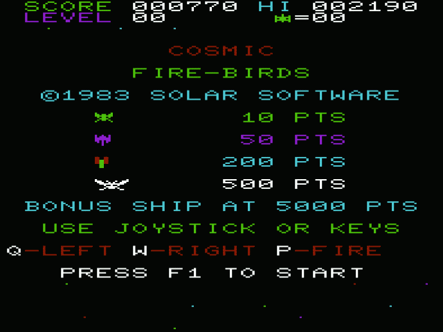 Cosmic Firebirds — sstitle (WOR)