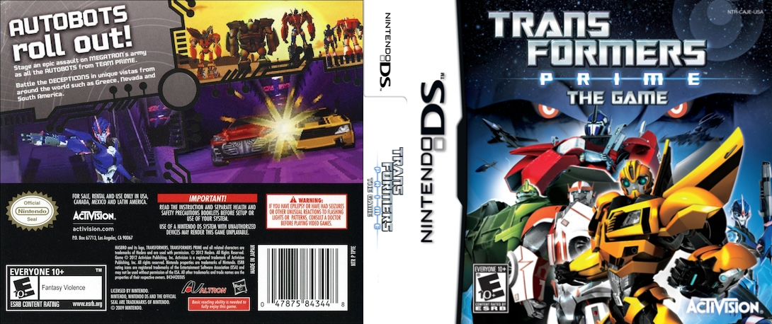 Transformers Prime - The Game — box-texture (US)