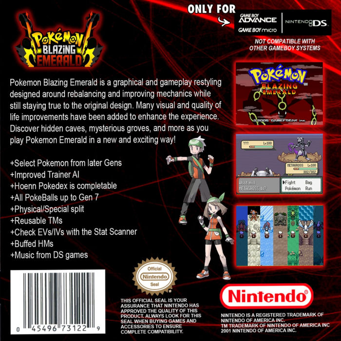 Pokemon - Blazing Emerald — box-2D-back (US)
