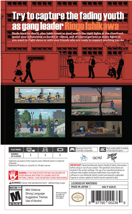 Friends of Ringo Ishikawa, The — box-2D-back (US)