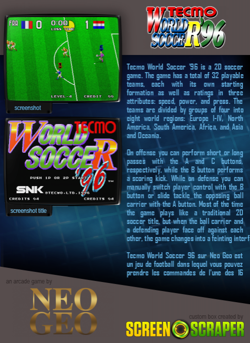 Tecmo World Soccer '96 — box-2D-back (SS)