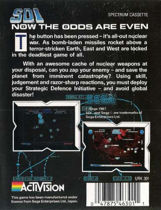 SDI - Strategic Defense Initiative — box-2D-back (EU)
