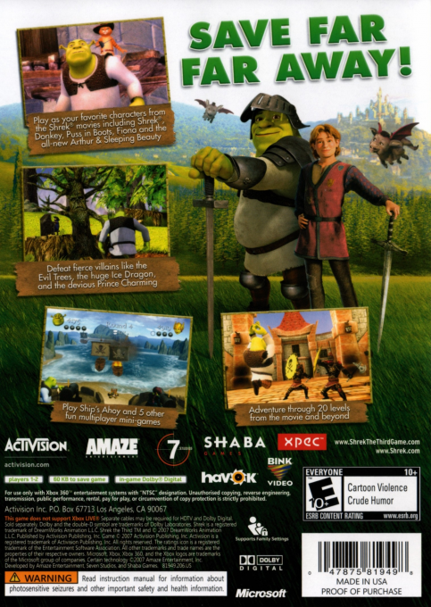 Shrek Le Troisième — box-2D-back (US)