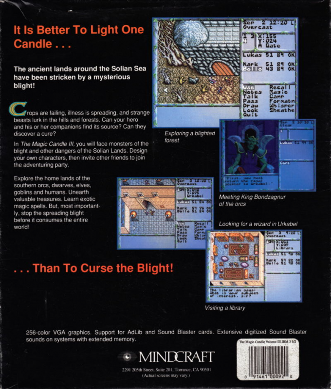 Magic Candle 3, The — box-2D-back (US)