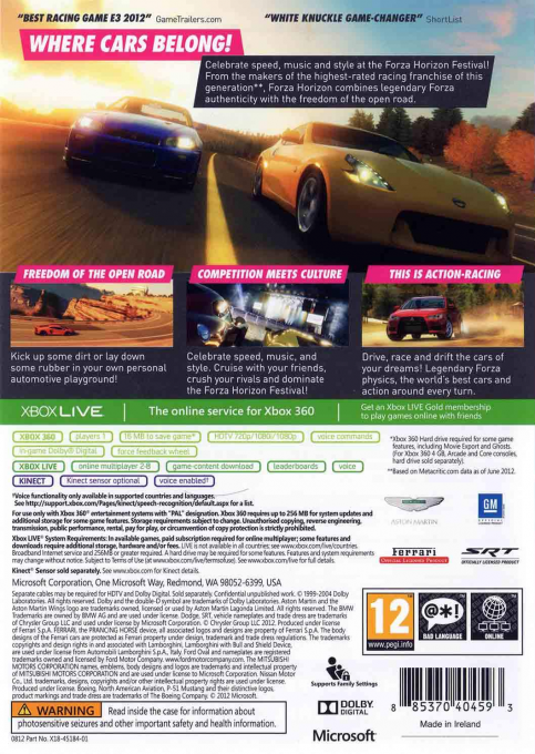 Forza Horizon — box-2D-back (EU)