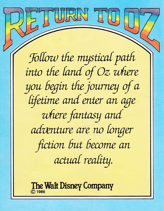 Return To Oz — box-2D-back (EU)