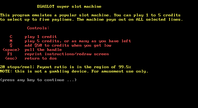 EGA Slot box art