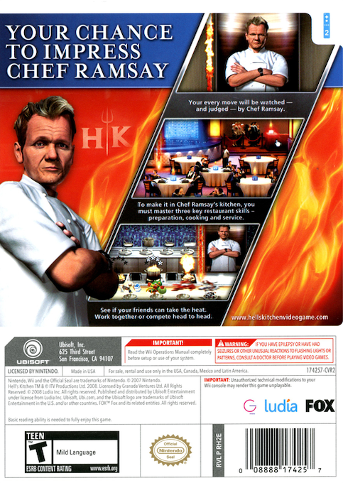 Hell's Kitchen - The Game — box-2D-back (US)