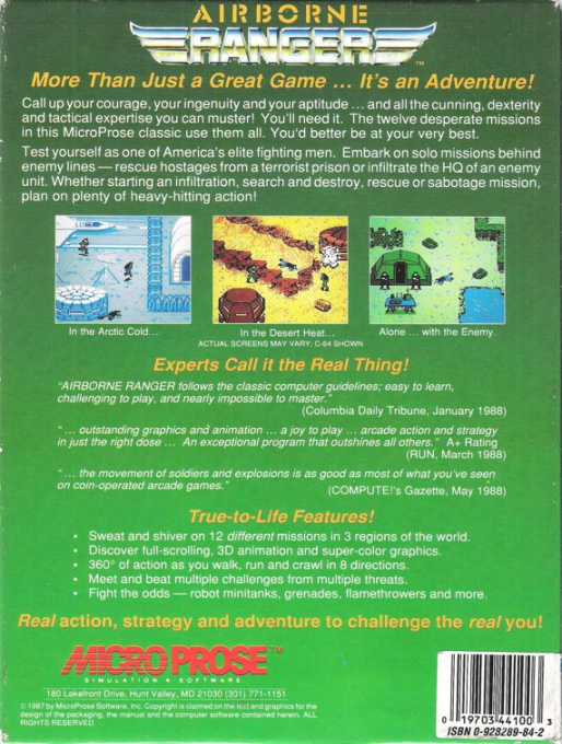 Airborne Ranger — box-2D-back (US)