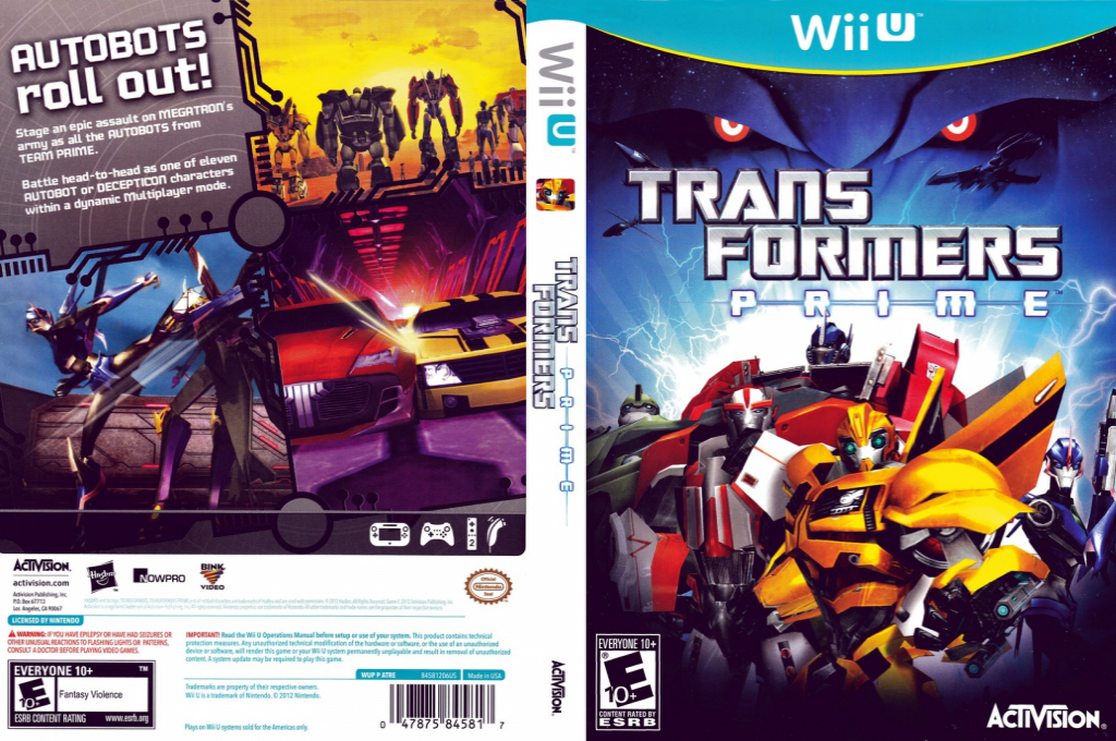 Transformers Prime - The Game — box-texture (US)