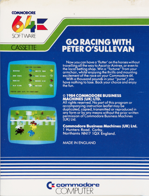 The Races : Go Racing with Peter O'Sullevan — box-2D-back (EU)