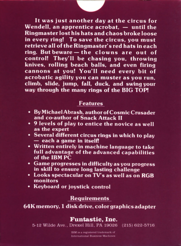 Big Top — box-2D-back (US)