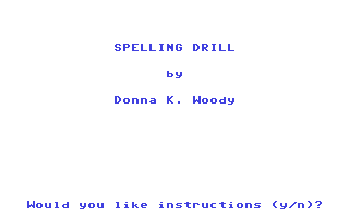 Spelling Drill #007 — sstitle (WOR)