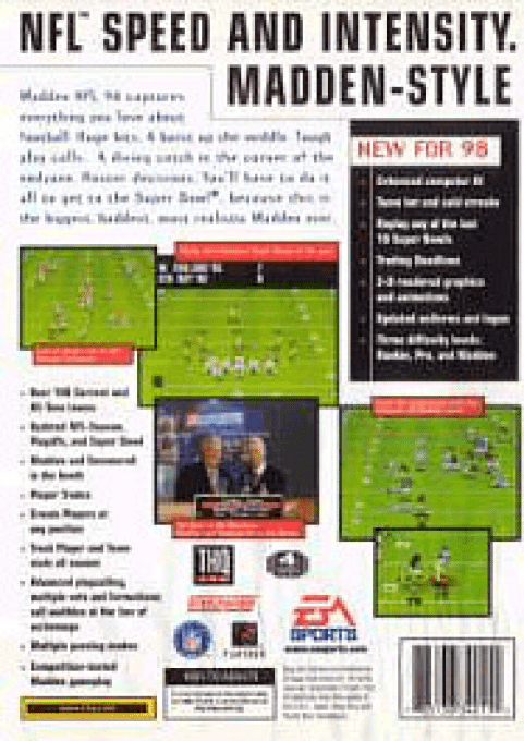 Madden NFL 98 — box-2D-back (US)