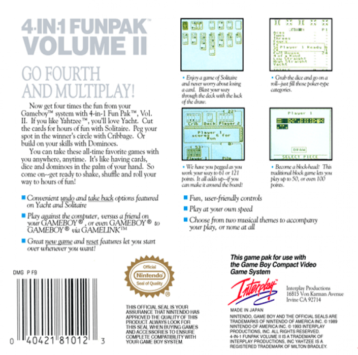 4-in-1 Fun Pak Volume II — box-2D-back (US)