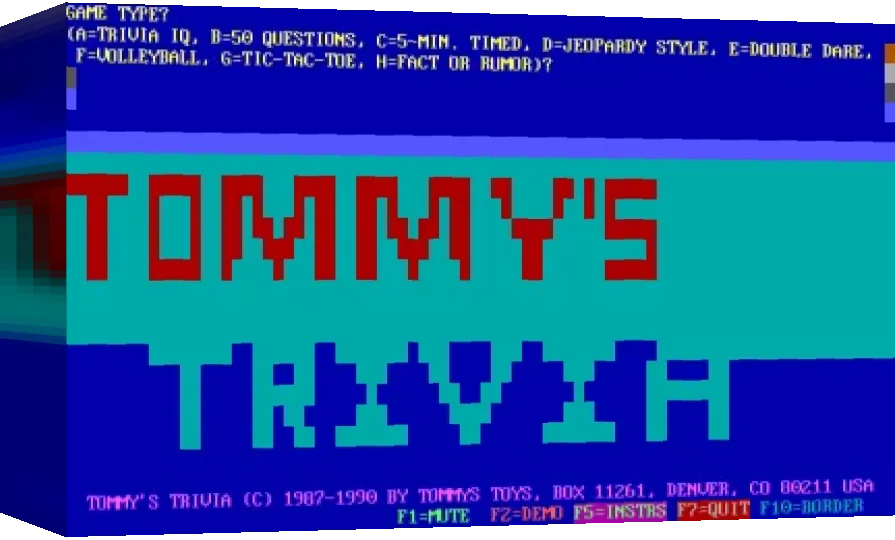 Tommy's Trivia — box-3D (WOR)