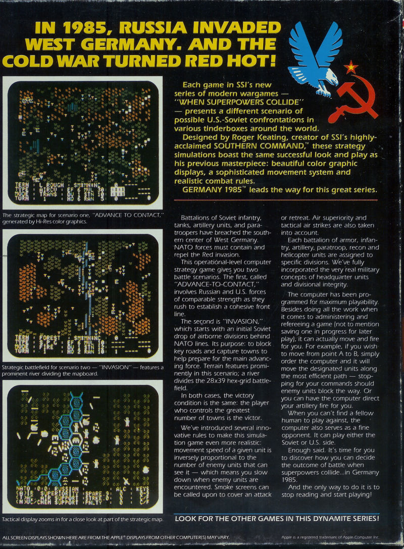 Germany 1985 : When Superpowers Collide — box-2D-back (US)