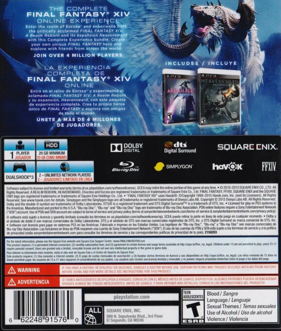 Final Fantasy 14 Online - The Complete Experience — box-2D-back (MEX)