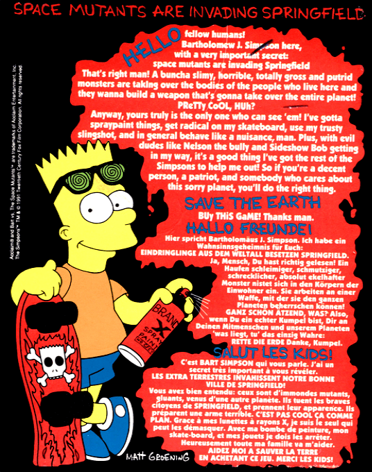 Simpsons - Bart Vs The Space Mutants, The — box-2D-back (EU)