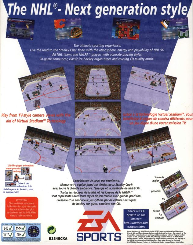 NHL 96 — box-2D-back (EU)
