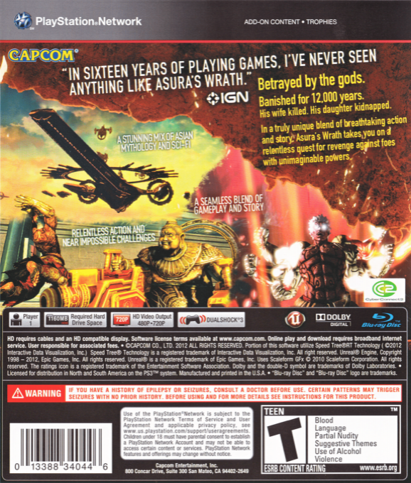 Asura's Wrath — box-2D-back (US)