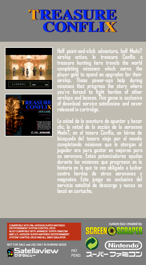 Treasure Conflix — box-2D-back (SS)