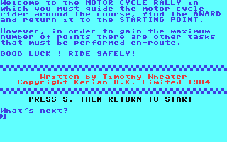 Motor Cycle Rally — sstitle (WOR)