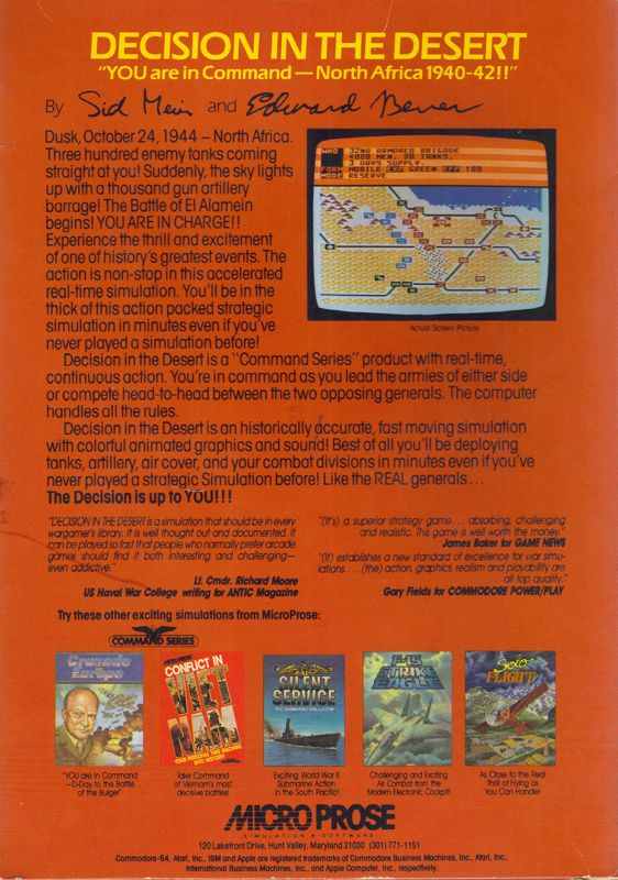 Decision In The Desert — box-2D-back (US)