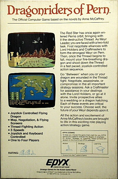 Dragonriders of Pern — box-2D-back (US)